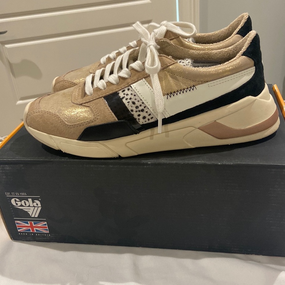 Gola Eclipse Mode Sneakers Gold/Cheetah/Multi Size 7